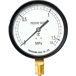 高島 プラスチック圧力計（A枠立型・φ100）圧力レンジ0.0～0.1MPa G3/8 1227010