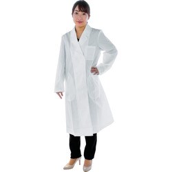 WLC-WS-M [TRUSCO 研究用白衣 袖口ひも入 女子シングル M]