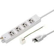 電源タップ 4個口 5m 3P マグネット 抜け止め 3P/2P変換アダプタ付き アース端子付き 通電ランプ付き ホワイト TAP-5431MGN2-5