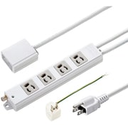 電源タップ 4個口 3m 3P マグネット 抜け止め 一括スイッチ 3P/2P変換アダプタ付き アース端子付き 通電ランプ付き ホワイト TAP-5433MGN2-3