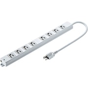 電源タップ マグネット 8個口 0.3m 3ピン 抜け止め 通電確認ランプ 絶縁キャップ付き アース端子 ユリア樹脂 固定穴 グレー 簡易ビニールパッケージ TAP-K8-03