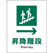 JHD-12E [JIS 安全標識 タテ 昇降階段→]