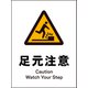 JHB-17S [JIS 警告標識 タテ 足元注意]