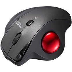 トラックボール マウス 34mm 親指 Bluetooth 無線 ワイヤレスマウス エルゴノミクス 静音 充電式 5ボタン 戻る/進むボタン搭載 カウント切り替え機能 中型サイズ Bluetooth 5.1 ブラック MA-BTTB186BK