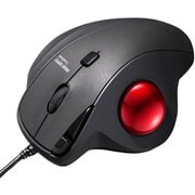 トラックボール マウス 34mm 親指 有線 静音 エルゴノミクス 5ボタン 戻る/進むボタン搭載 カウント切り替え機能 機能割り当て 腱鞘炎防止 光学式 USB A ケーブル長1.8m 中型サイズ ブラック MA-TB184BK