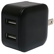 薄型 AC充電器 最大2.4A出力 USB-A×2 2台同時充電可能 自動出力制御IC搭載 黒 IPA-US03 BK
