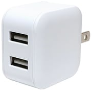薄型 AC充電器 最大2.4A出力 USB-A×2 2台同時充電可能 自動出力制御IC搭載 白 IPA-US03 WH