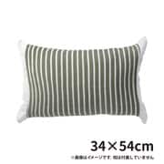 枕カバー 先染めボーダー のびのびシンカーパイル ピロケース 34×54cm GY 36-865GY