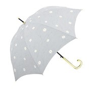長傘 婦人用 晴雨兼用 デイジーシフォン 58cm ジャンプ式 UVカット加工 ブルーグレー×ホワイト 111284