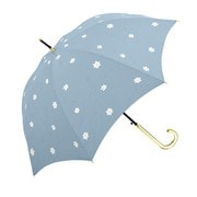 長傘 婦人用 晴雨兼用 デイジーシフォン 58cm ジャンプ式 UVカット加工 ブルー 111285