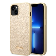 GUHCP14MHGGSHD [iPhone 14 Plus用 GUESS（ゲス） 公式ライセンス グリッターフレーク 背面ケース ゴールド]