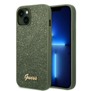 GUHCP14MHGGSHN [iPhone 14 Plus用 GUESS（ゲス） 公式ライセンス グリッターフレーク 背面ケース グリーン]
