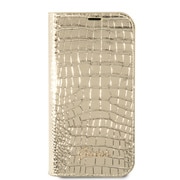 GUBKP14MHGCRHD [iPhone 14 Plus用 GUESS（ゲス） 公式ライセンス クロコ調 手帳型ケース ゴールド]