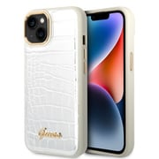 GUHCP14MHGCRHS [iPhone 14 Plus用 GUESS（ゲス） 公式ライセンス クロコ調 背面ケース シルバー]