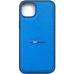 USHCP14SPINB [iPhone 14用 U.S. POLO ASSN. 公式ライセンス トリコロールスティッチ入り 背面ケース ブルー]