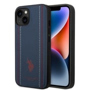 USHCP14SPFAV [iPhone 14用 U.S. POLO ASSN. 公式ライセンス スティッチライン入り 背面ケース ネイビー]