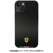 iPhone 14 Plus用 フェラーリ 公式ライセンス PUカーボン 背面ケース ブラック FEHCP14MTABK