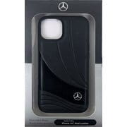 iPhone 14用 MERCEDES-BENZ - GENUINE LEATHER CASE - NEW WAVE III - BLACK MEHCP14S8ROLK