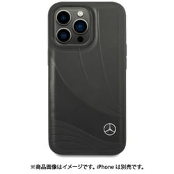 iPhone 14 Pro Max用 MERCEDES-BENZ - GENUINE LEATHER CASE - NEW WAVE III - BLACK MEHCP14X8ROLK