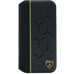 iPhone 14用 Lamborgihini - Geniune leather ,Alcantara ＆ carbon book case GN LB-TPUFCIP14-AV/D12-GN