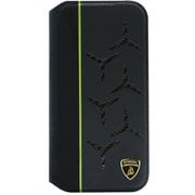 iPhone 14用 Lamborgihini - Geniune leather ,Alcantara & carbon book case GN LB-TPUFCIP14-AV/D12-GN