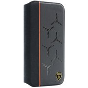 iPhone 14 Pro用 Lamborgihini - Geniune leather ,Alcantara & carbon book case OE LB-TPUFCIP14P-AV/D12-OE