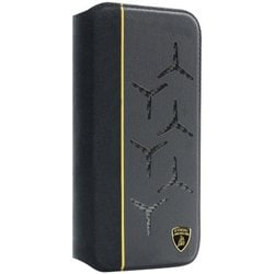 iPhone 14 Pro用 Lamborgihini - Geniune leather ,Alcantara ＆ carbon book case YW LB-TPUFCIP14P-AV/D12-YW