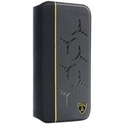 iPhone 14 Pro用 Lamborgihini - Geniune leather ,Alcantara & carbon book case YW LB-TPUFCIP14P-AV/D12-YW