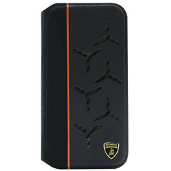 iPhone 14 Plus用 Lamborgihini - Geniune leather ,Alcantara ＆ carbon book case OE LB-TPUFCIP14M-AV/D12-OE