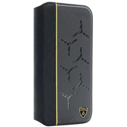 iPhone 14 Pro Max用 Lamborgihini - Geniune leather ,Alcantara ＆ carbon book case YW LB-TPUFCIP14PM-AV/D12-YW