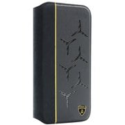 iPhone 14 Pro Max用 Lamborgihini - Geniune leather ,Alcantara & carbon book case YW LB-TPUFCIP14PM-AV/D12-YW