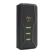 iPhone 14 Plus用 Lamborgihini - Geniune leather book case GN LB-TPUFCIP14M-HU/D16-GN