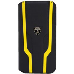 iPhone 14 Plus用 Lamborgihini - Geniune leather book case YW LB-TPUFCIP14M-HU/D17-YW