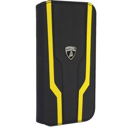iPhone 14 Pro Max用 Lamborgihini - Geniune leather book case YW LB-TPUFCIP14PM-HU/D17-YW