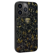 iPhone 14 Pro Max用 Lamborgihini - Forged Carbon Fibre Case with Metalic Foil LB-TPUPCIP14PM-HU/D14S-GD