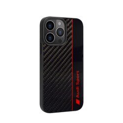 iPhone 14 Pro用 Audi - Carbon case BK AUS-TPUPCIP14P-R8/D1-BK