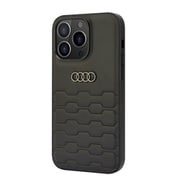 iPhone 14 Pro Max用 Audi - Geniune leather back cover BK AU-TPUPCIP14PM-GT/D2-BK