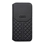 iPhone 14 Pro Max用 Audi - Genuine leather book case BK AU-TPUFCIP14PM-Q8/D1-BK