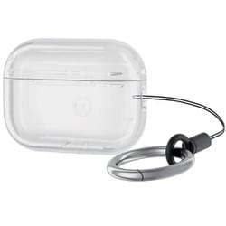 AirPods Pro 2用 ケース ソフト 落下防止 カラビナ付 MagSafe充電/背面RESETボタン/ストラップループ対応 透明 クリア AVA-AP4UCCR