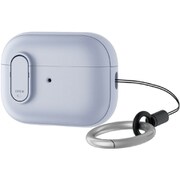 AVA-AP4TSLBU [AirPods Pro（第2世代）用 ケース ハイブリッド 衝撃吸収 フタ開閉ロック機能 落下防止 カラビナ付 MagSafe充電/背面RESETボタン/ストラップループ対応 TOUGH SLIM ブルー]