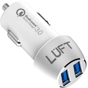 Quick Charge3.0 搭載 カーチャージャー 急速 車載充電器 ホワイト LUFT-QCCWH