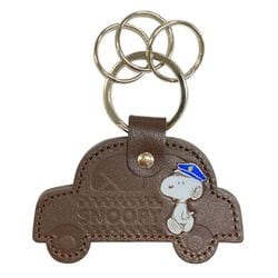 PEANUTS レザーキーホルダー タクシー BR [キャラクターグッズ]