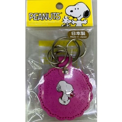 PEANUTS レザーキーホルダー クッキー PK [キャラクターグッズ]