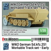 DT35001 1/35 WWII ドイツSd.kfz.251ハノマーク用初期型可動履帯セット （各社キット対応） [プラモデル用パーツ]