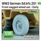 DW30071 1/35 WWII ドイツ Sd.kfz.251ハノマーク用 初期型 自重変形フロントタイヤセット（各社キット対応） [プラモデル用パーツ]