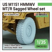 DW35152 1/35 現用 アメリカ陸軍 M1151HMMWV用 自重変形MT/Rタイヤセット（アカデミー） [プラモデル用パーツ]