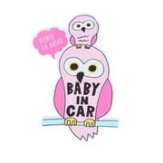 Baby in car マグネット ふくろう ピンク K60-00406
