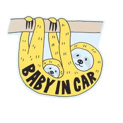 Baby in car マグネット なまけもの イエロー K60-00211