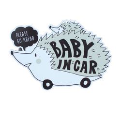 Baby in car マグネット はりねずみ グレー K60-00103
