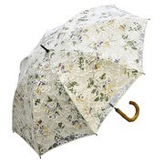 長傘 晴雨兼用 ラッセルレース二重張り フローラル 47cm 手開き式 グラスファイバー オフホワイト 206S